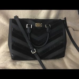 Michael Kors Large Black Chevron Handbag Satchel